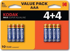 Kodak MAX alkaline batterij AAA blister(8) - 3017210