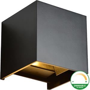 Enzo LED Wandlamp 2x3W up&down vierkant zwart DTW 5082074