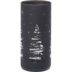 Kaars sfeerlicht WW LED 15cm zwart glas 3 assorti - 5508823