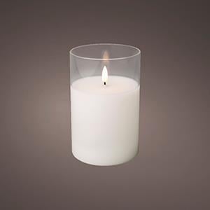 LED flakkerkaars in glas 10x15cm wit - 5509680
