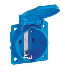 Enzo ABL Inbouw stopcontact IP54 blauw met klepje 4681098