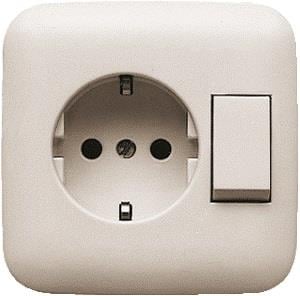 Bush Jaeger Combinatie 1polig/wissel RA creme Bush J 4691860