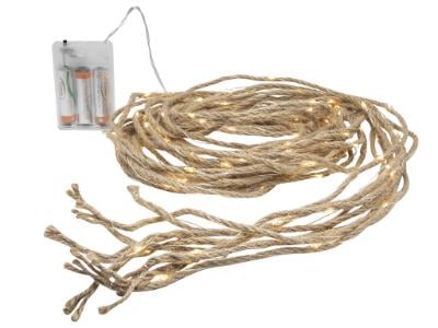 Enzo Jute touw 8x2meter op batterij 160 LED lampjes 5510134