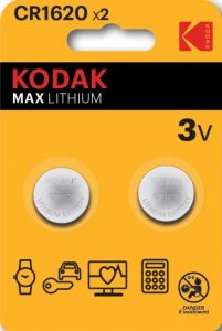 Kodak CR1620 lithium knoopcel batterij blister(2) - 3241030