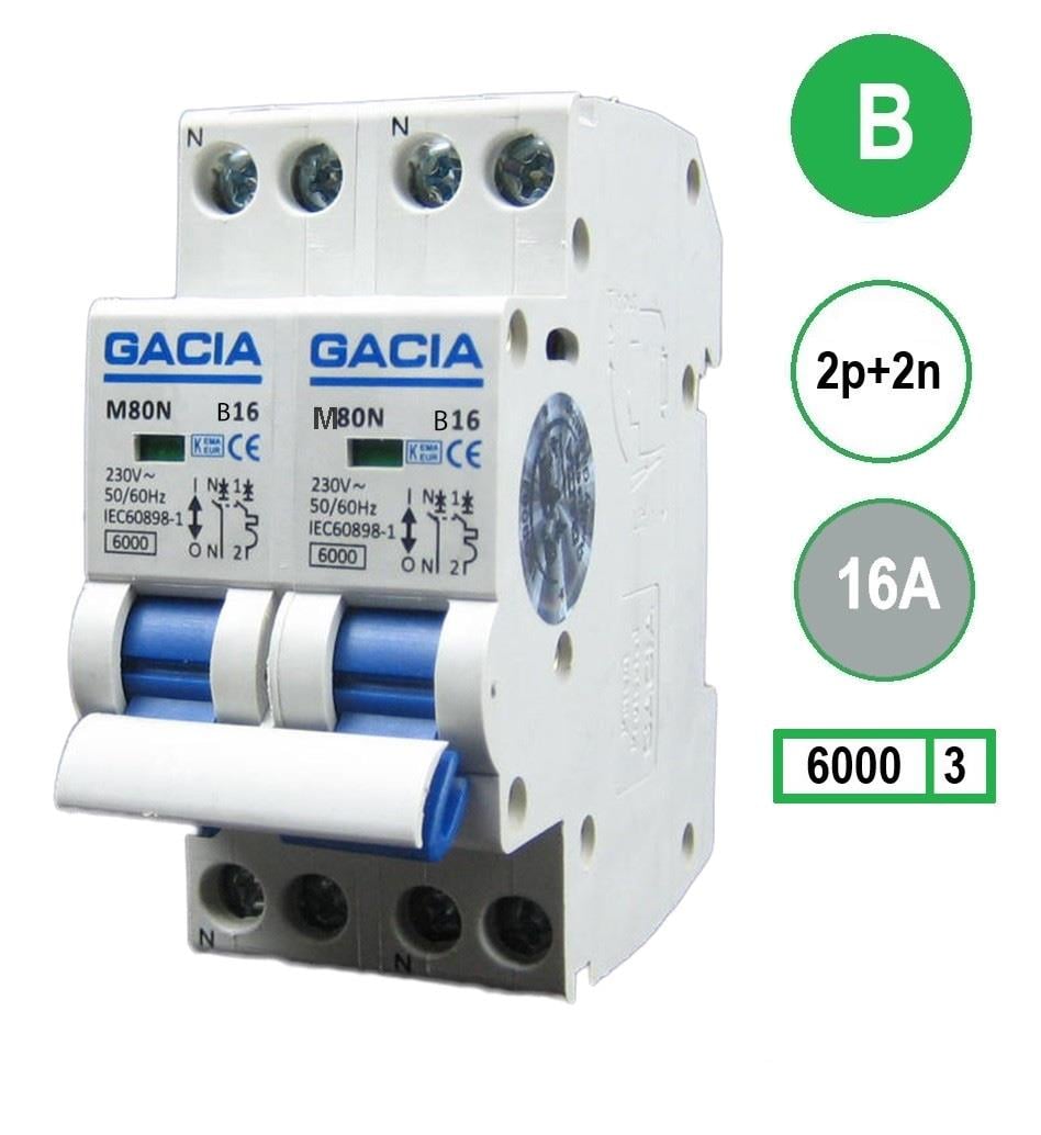 Enzo Gacia Fornuis automaat 2 X 16A. B kar 2p GACIA - 4517795