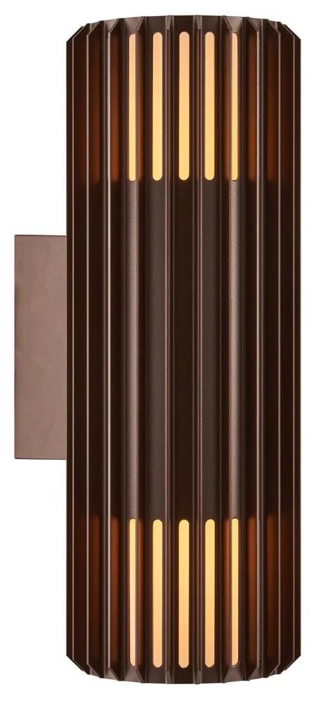 Enzo Nordlux Wandlamp Aludra rond dubbel 2x E27 bruin IP54 4800945
