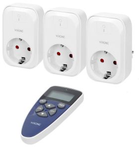 Draadloze schakelaarset max. afstand 30 meter - Stopcontact met afstandsbediening - Schakelset voor binnen max. 3680 Watt - Wit