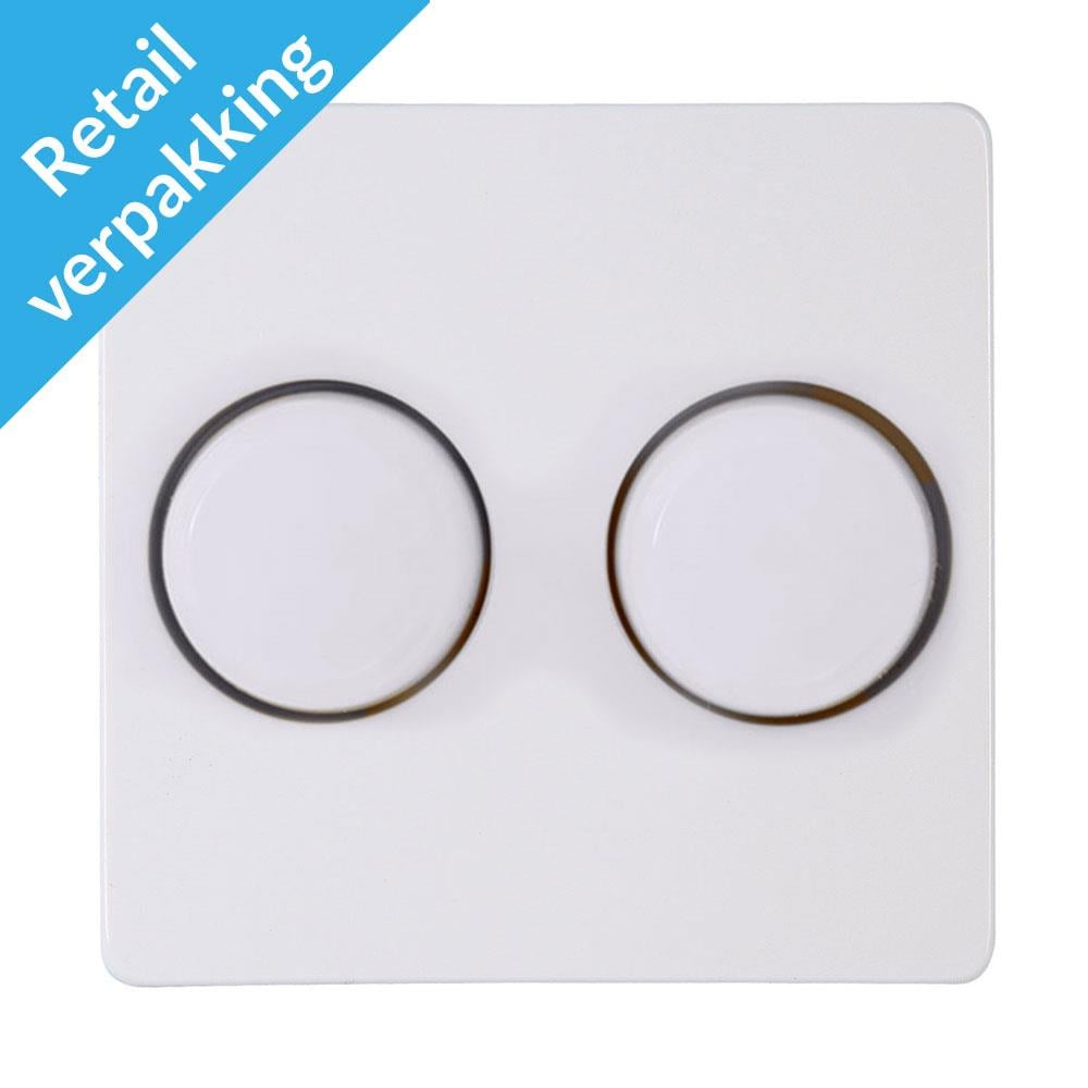 Enzo Kopp Paris arctic wit afdekplaat + knop DUO dimmer 4625035