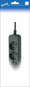 TCD RA 4-voudig 3 meter snoer zwart