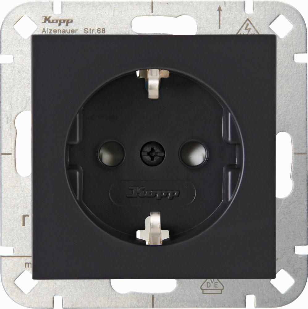 Enzo Kopp HK07 antraciet inbouw stopcontact RA + kinderbeveiliging 4623110