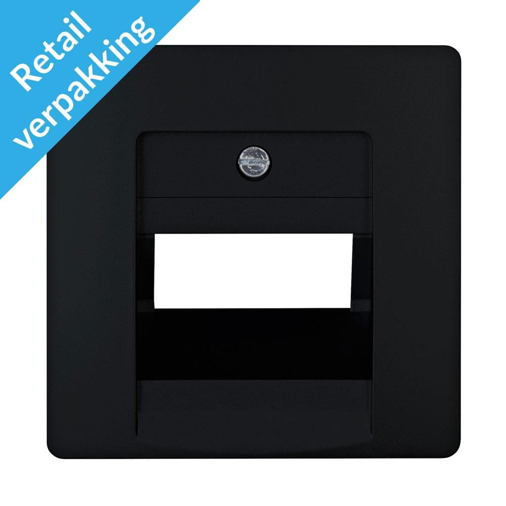 Kopp Paris mat zwart afdekplaat UTP dubbel - 4625260