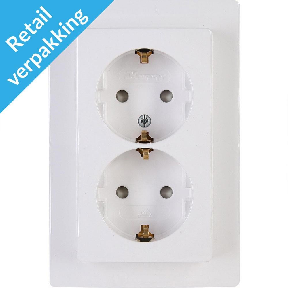 Kopp Paris arctic wit inbouw stopcontact RA dubbel - 4625120