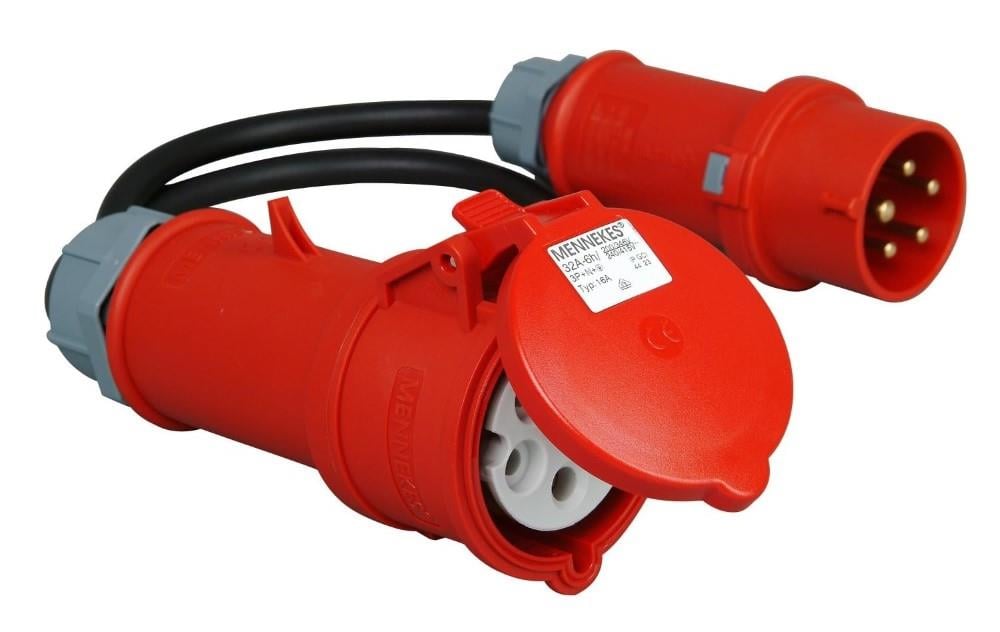 Enzo Kopp CEE verloopsnoer 5P 16A 400V met fasewisselaar naar 5P 32A contra 6316150