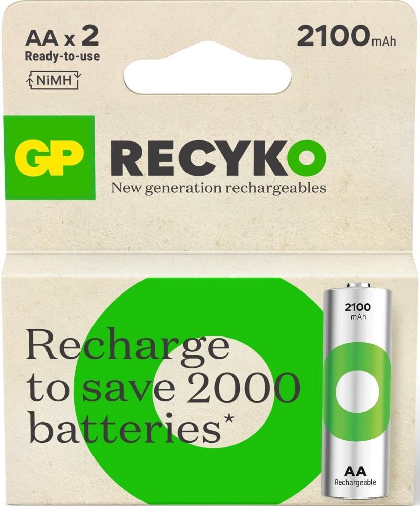 GP NiMH oplaadbare batterij AA 2100mA blister(2) - 3311440