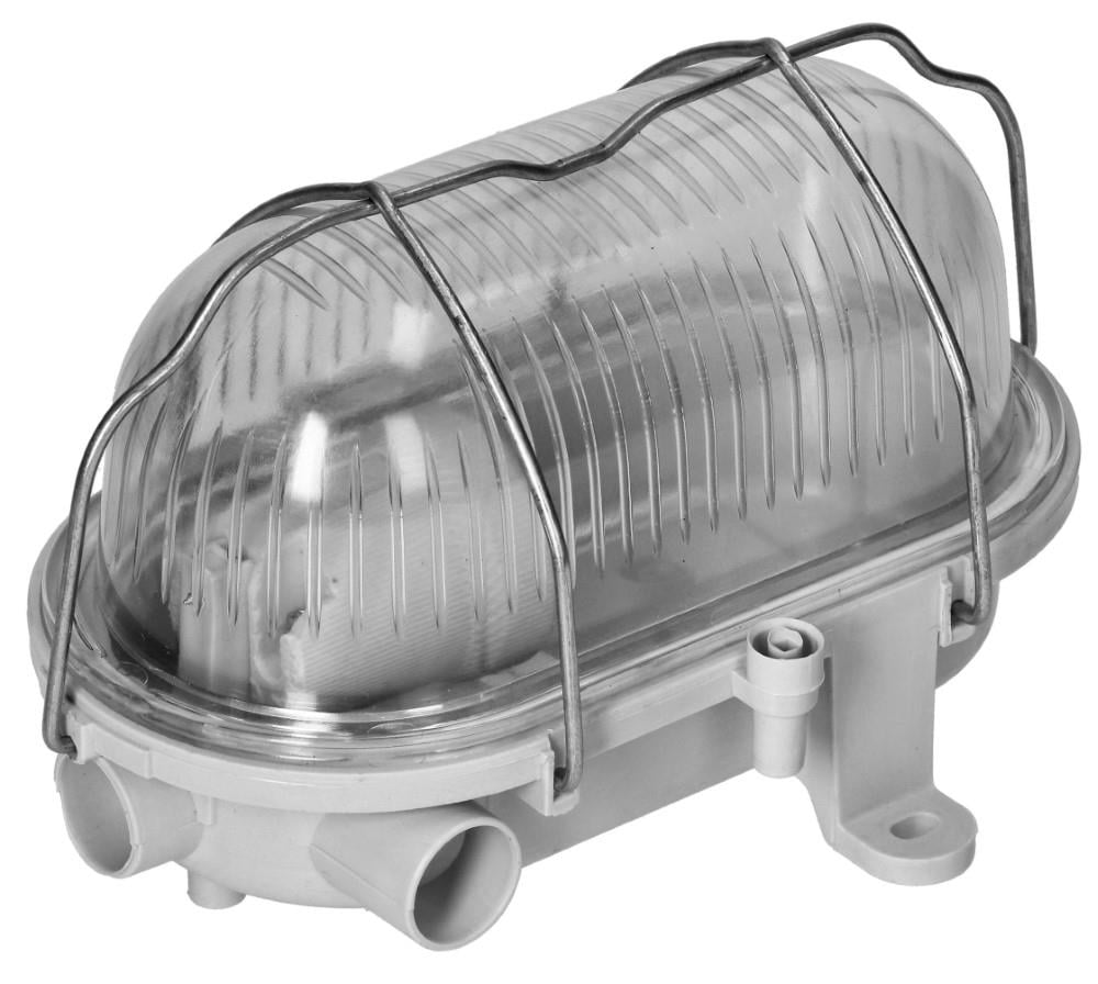 Enzo Orno Wandlamp E27 ovaal pvc met metalen korf grijs 5014310