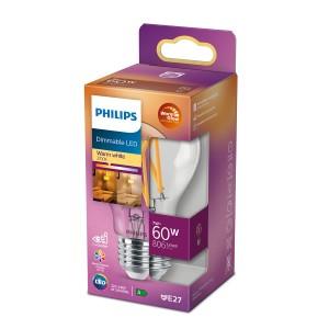 Philips LED GLS E27 5 9-60W filament helder WarmGlow blister 5102517