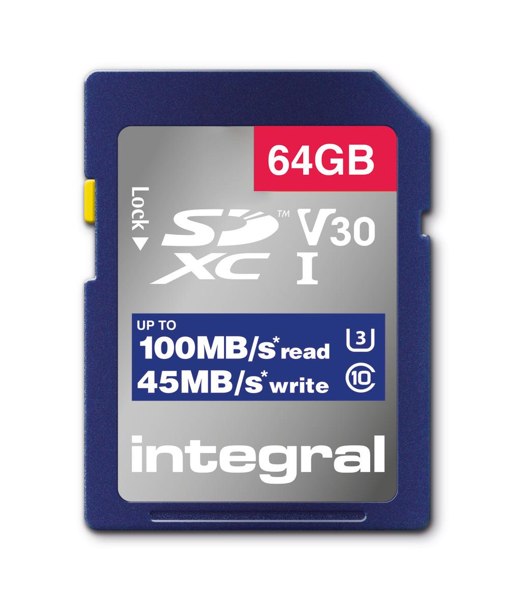 Integral SD geheugenkaart V30 64GB - 9500605
