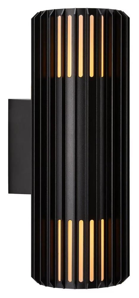 Nordlux Wandlamp Aludra rond dubbel 2x E27 zwart IP54 - 4800943