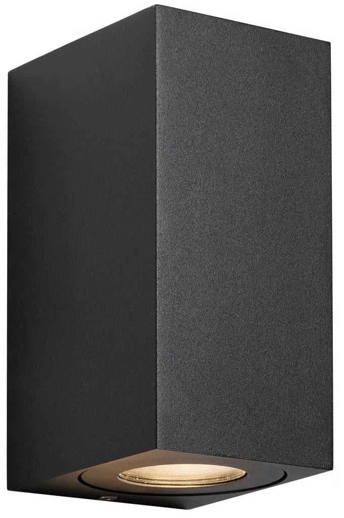 Enzo Nordlux Wandlamp Canto Maxi2 vierkant 2x GU10 zwart IP44 4800950