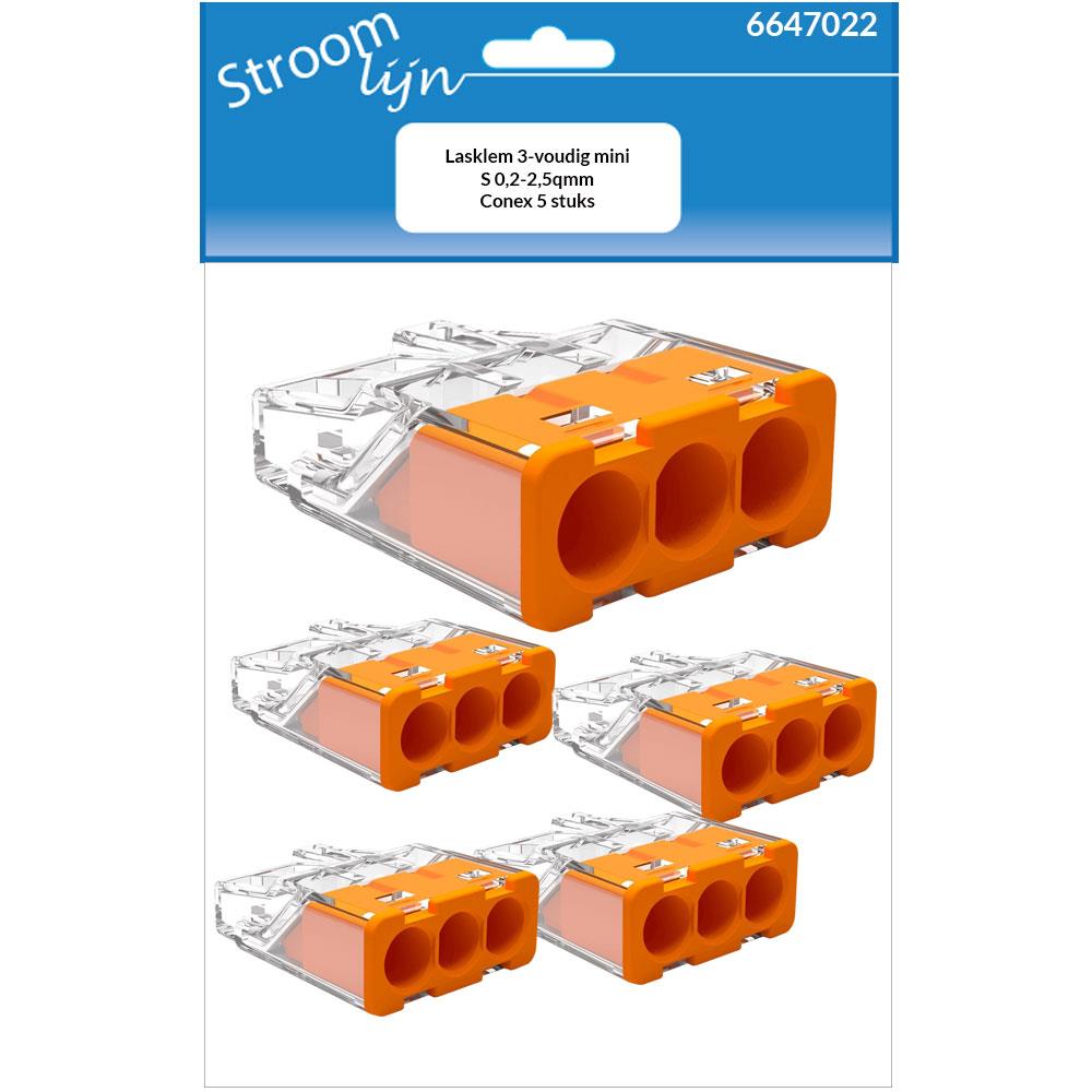Enzo Lasklem 3-voudig mini S 0 2-2 5qmm Conex 5 stuks 6647022