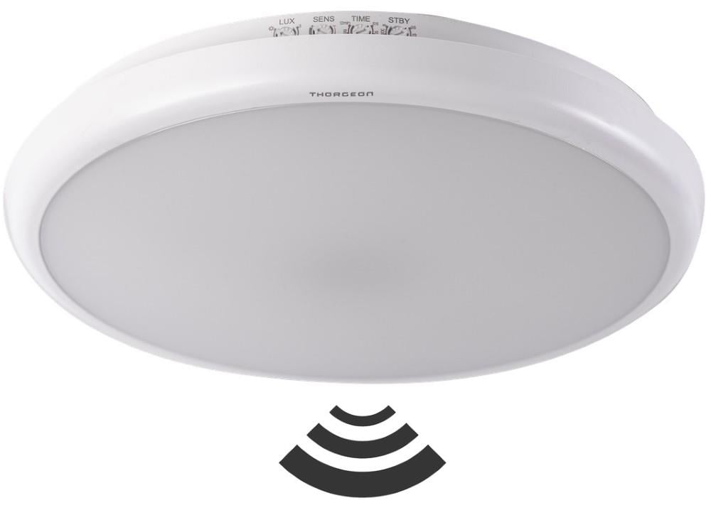 Enzo Thorgeon LED Plafonniere 265mm wit 16W Tri-White IP65 + sensor 5017775