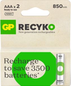 GP NiMH oplaadbare batterij AAA 850mA blister(2) - 3311410