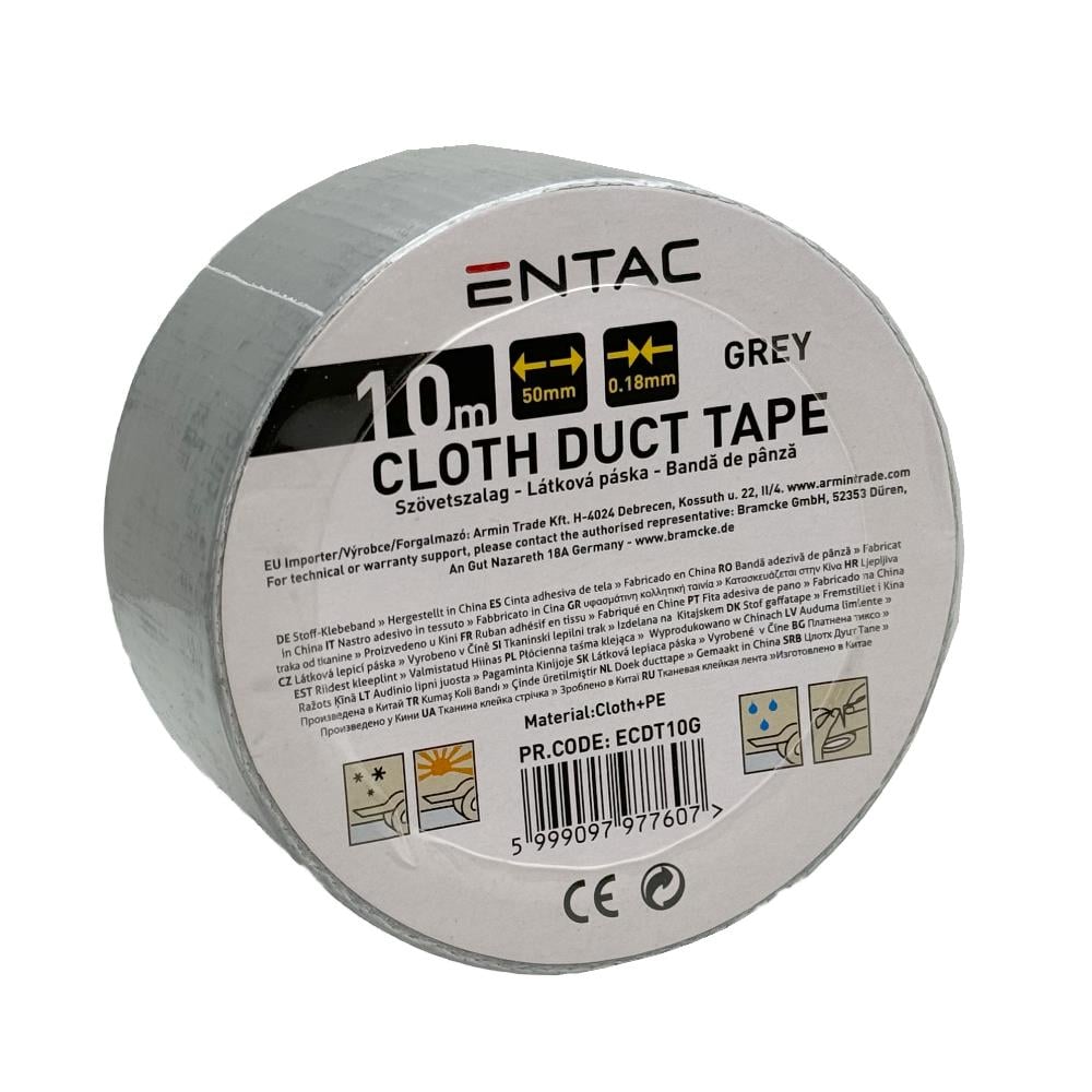 Entac Reparatietape 50mm rol 10m grijs - 4139552