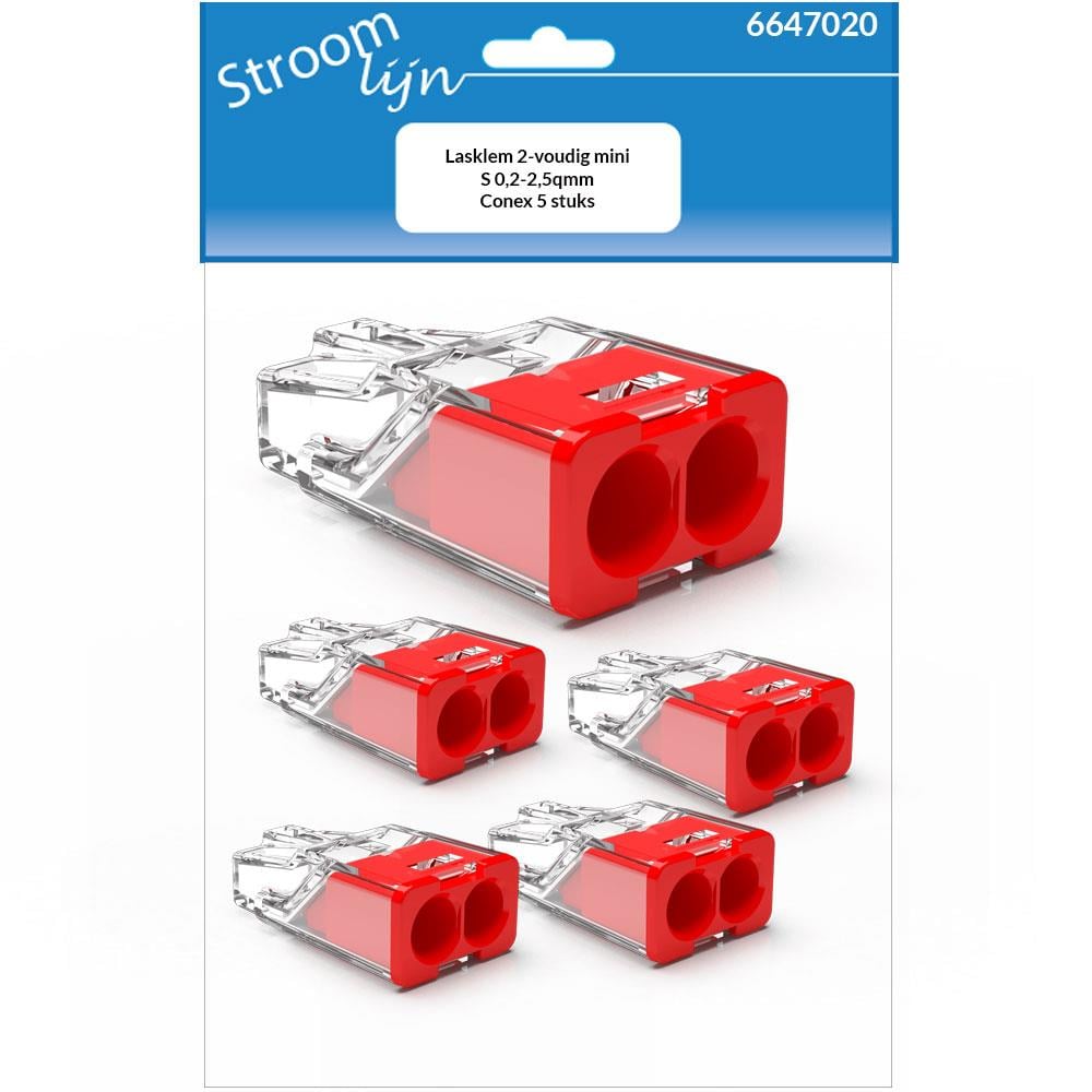 Enzo Lasklem 2-voudig mini S 0 2-2 5qmm Conex 5 stuks 6647020