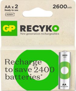GP NiMH oplaadbare batterij AA 2600mA blister(2) - 3311450