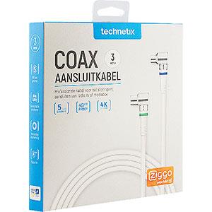 Enzo Technetics Coax aansluitkabel 3m compleet haakse plug - 2075020