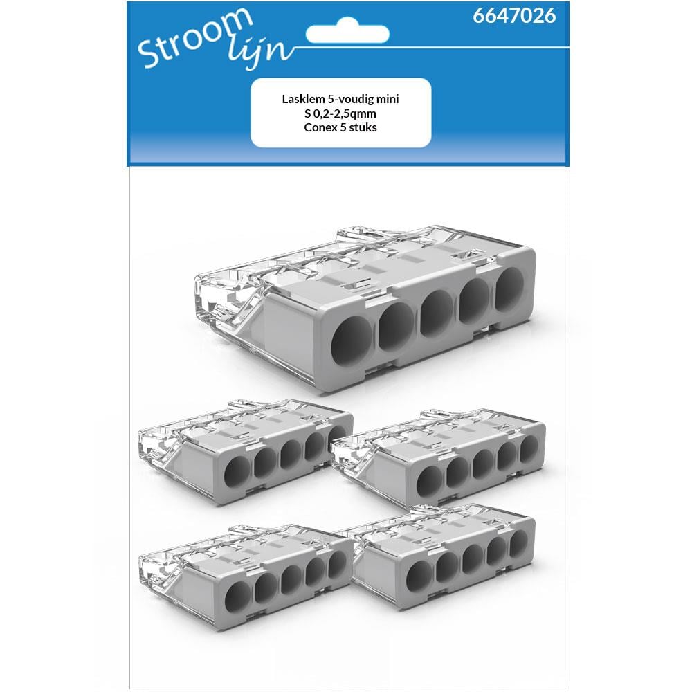 Enzo Lasklem 5-voudig mini S 0 2-2 5qmm Conex 5 stuks 6647026