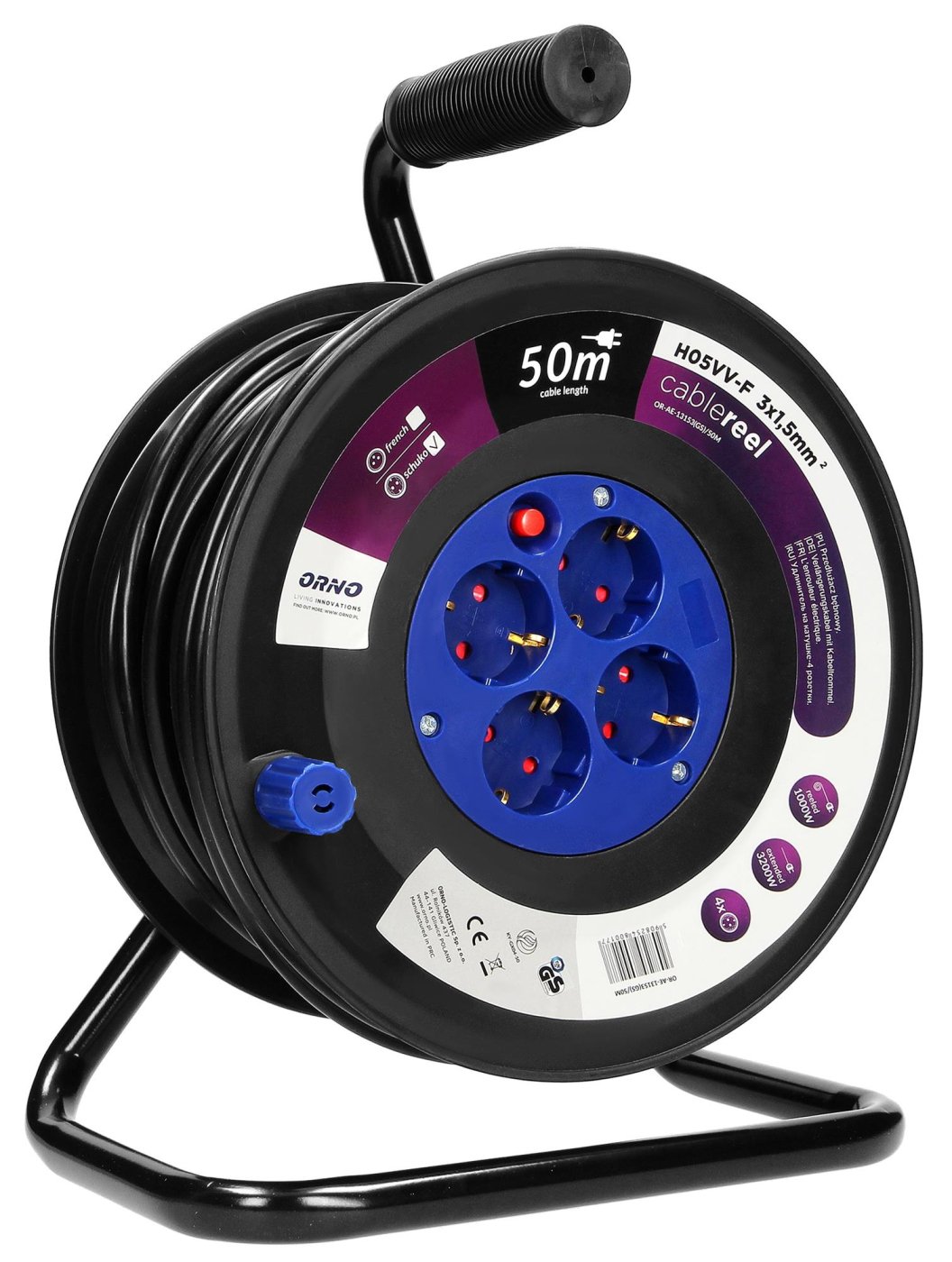 Enzo Orno Kabelhaspel H05 3x1 5qmm 50m 1167294