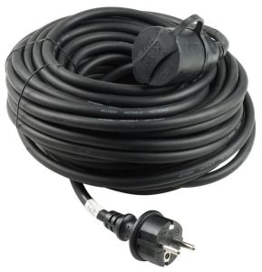 Technik PVC verlengkabel 20 meter zwart IP44 3x1,5mm2 H07RN-F 16A