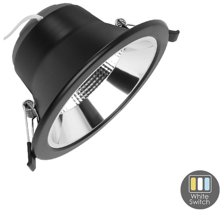 Enzo CCT LED downlighter zwart reflector 12W Tri-White dimbaar LED2507