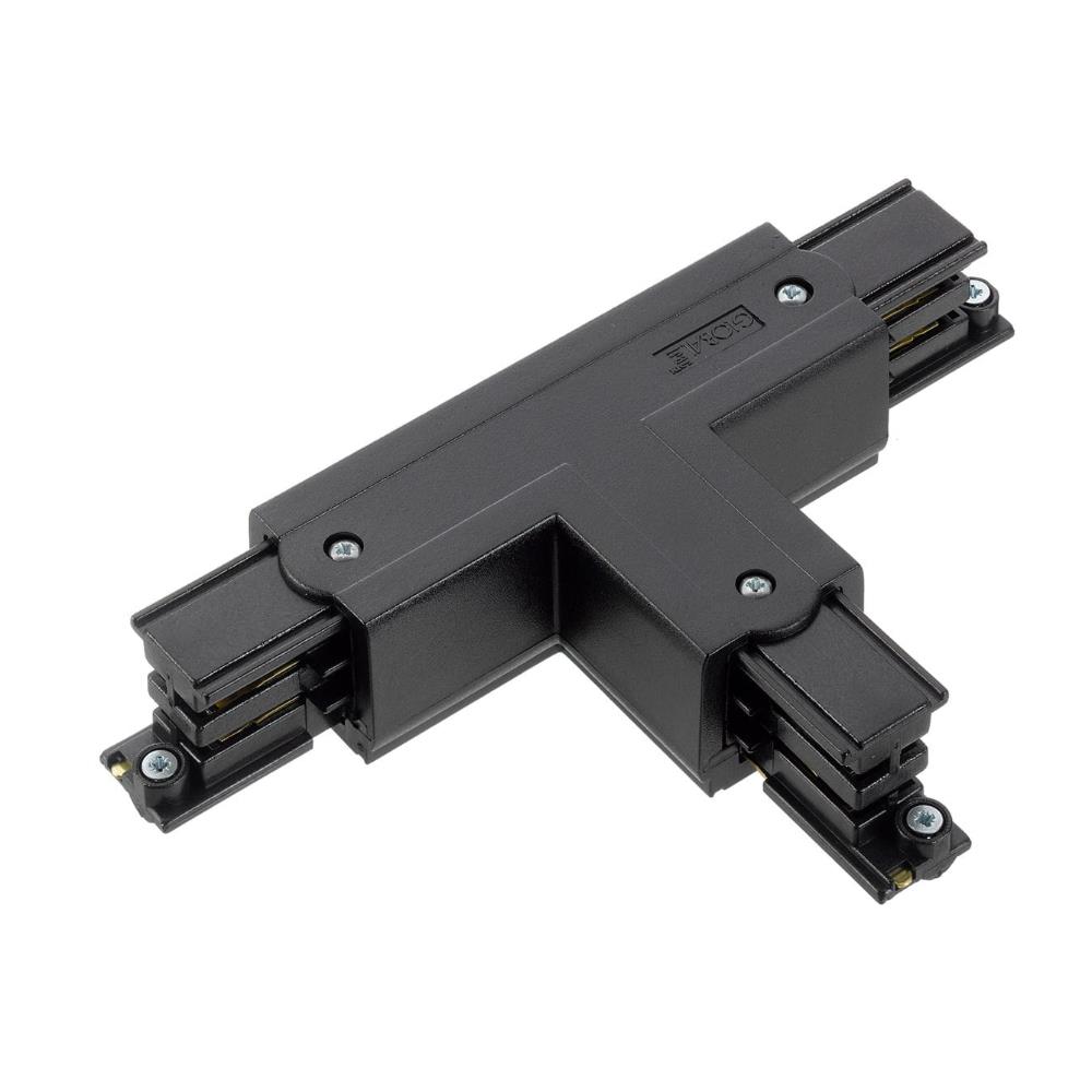 Enzo T-stuk rechts vast 90gr tbv. rail 3-fasen zwart 5050065