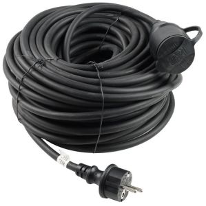 Technik PVC verlengkabel 30 meter zwart IP44 3x1,5mm2 H07RN-F 16A