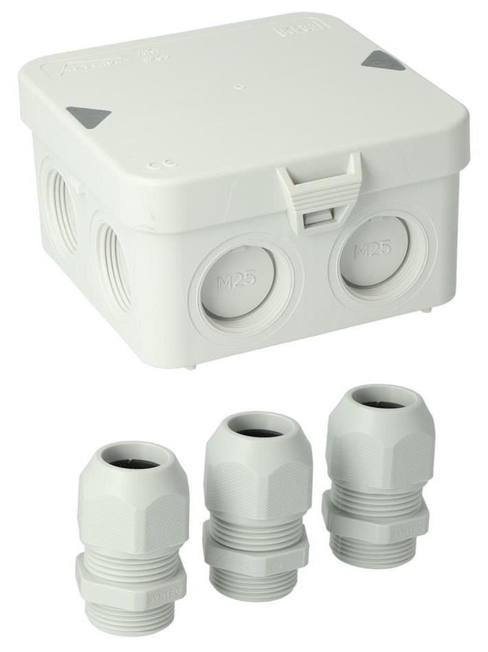 Enzo Attema Kabeldoos Attema AK1 + 3 wartels M25 IP65 - 4034022