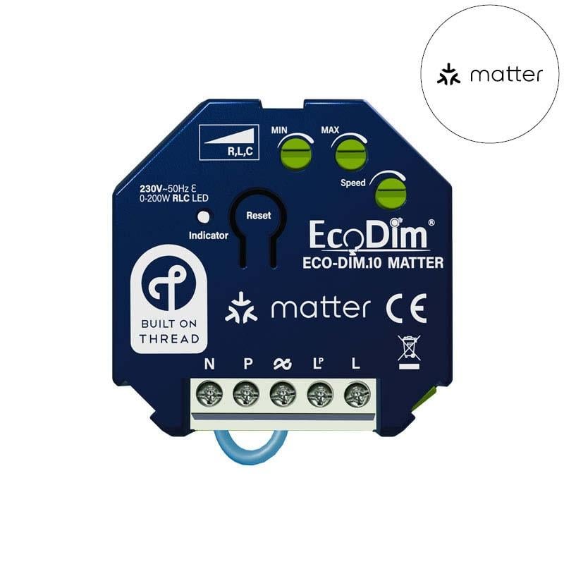 Matter led dimmer module 0-250W| Kleine inbouwdiepte | Voor alle merken pulsdrukkers | ECO-DIM.10 Matter