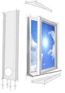 Enzo Raam Afdicht Set | Stof | Universeel | Voor Mobiele Airco | 220x30cm - 8655005