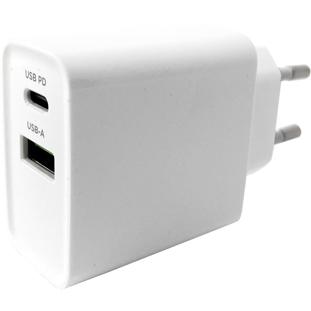 Gembird USB + USB-C snellader 20W wit - A9540151