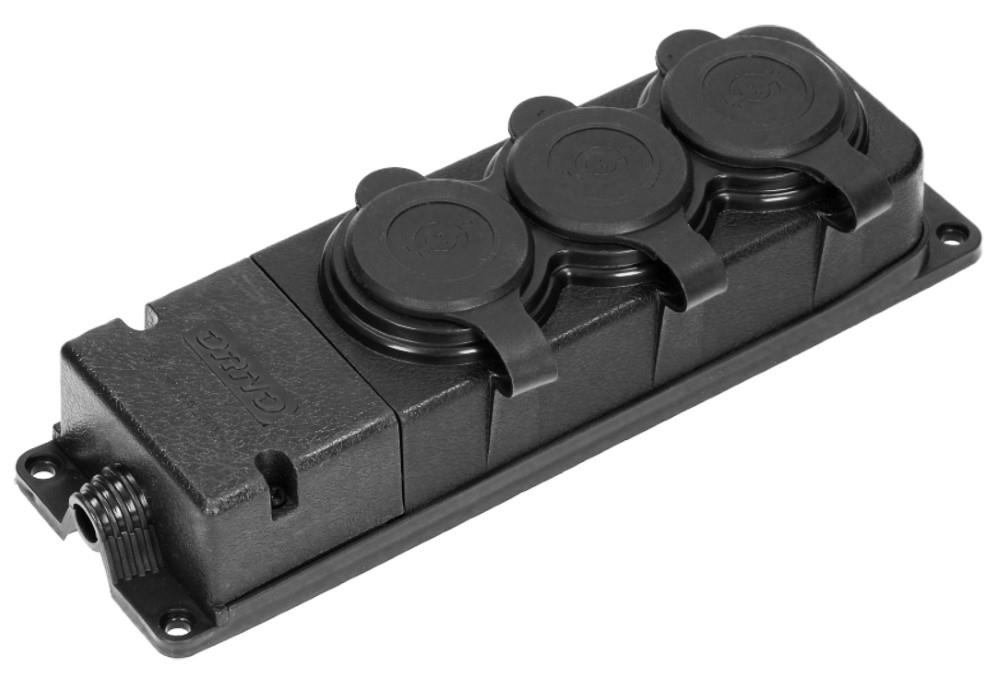 Enzo Orno SWD Tafelcontactdoos PROF zwart IP44 3V met klep 6871955