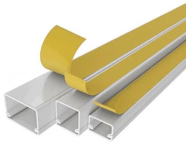 Enzo Leidinglijst | 25x25mm | WIT | met deksel en tape | 2m Thorgeon | Zelfklevende kabelgoot VPE=1 - 4747520