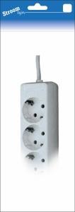 Stroomlijn TCD RA | 4-voudig | 3m | snoer | wit | 3x1qmm | max. 2500W - 66725621