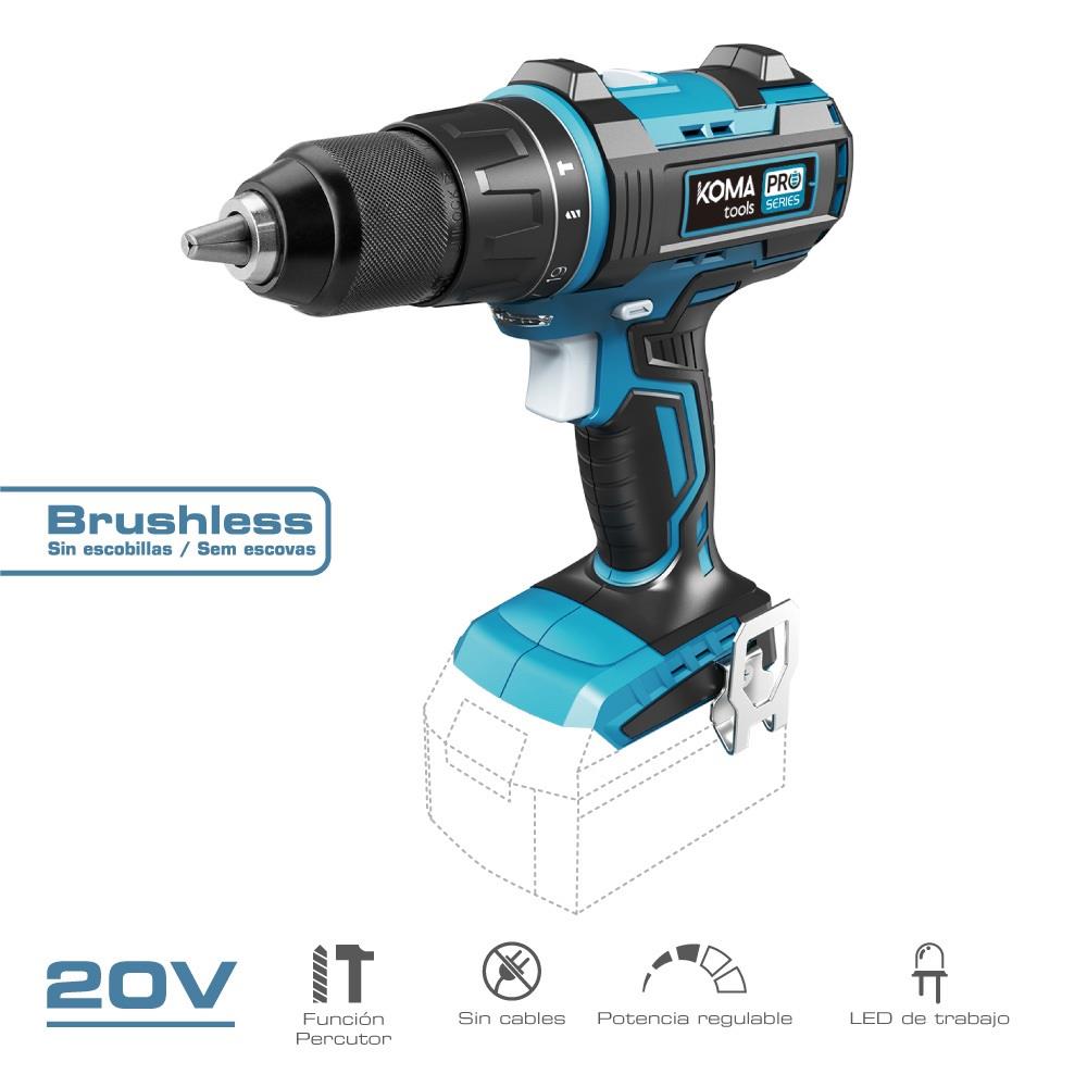 Enzo Koma tools accu boormachine | Koolborstelloos | 20V | zonder accu - 6490105