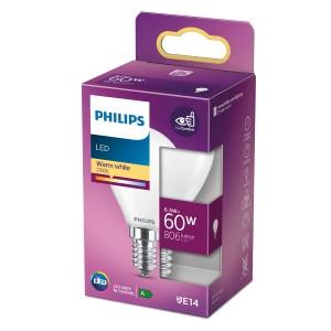 Philips LED kogel E14 6 5-60W 2700K filament mat blister 5101532