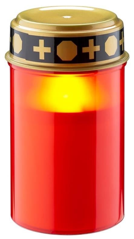 Enzo LED rouwlicht | 12cm met timer | rood (excl. 2xC batterij) | Herinneringslicht | Graflicht | Rouwlicht - 5099410