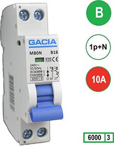 Enzo Gacia Installatieautomaat 10A. B kar 2p GACIA - 4517800