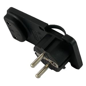 Enzo EDM Randaarde stekker haaks plat zwart 6141360