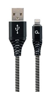 Enzo Cablexpert USB-Lightning laadkabel 2m omvlochten zwart wit 9530124