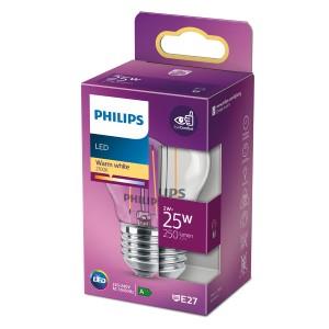 Philips LED kogel E27 2-25W 2700K filament helder blister - 5101535
